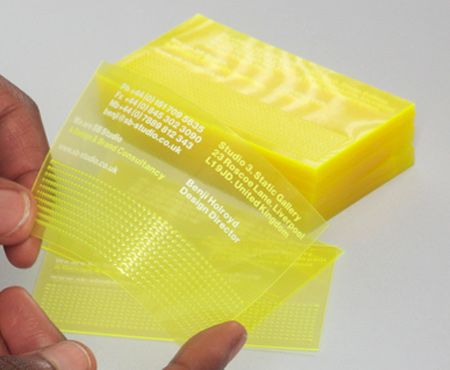 yellow transparent business card
