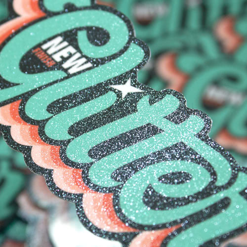 glitter custom stickers printing